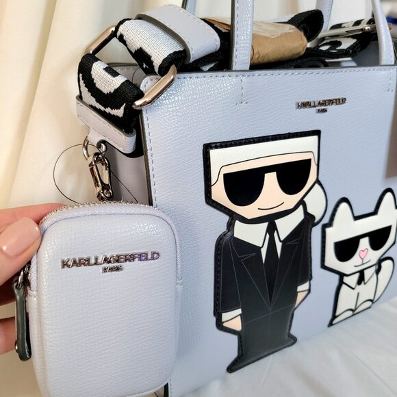 Karl Lagerfeld Paris Ice Blue Satchel w/ Silky Dust Bag – NWT ~ Retails: $198 - Picture 4 of 8